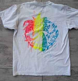 Vintage Shore Club Colorful Palm Tree Surfer Graphic T Shirt Medium